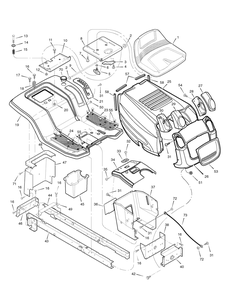 Chassis And Hood Diagram and Parts List for 425622X50C 2007 Briggs and Stratton Lawn Tractor